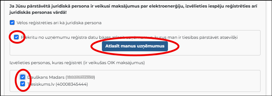 Reģistrācijas poga