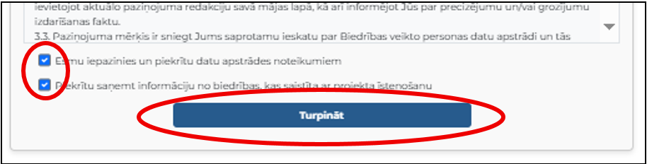 Reģistrācijas poga