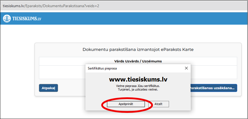Reģistrācijas poga