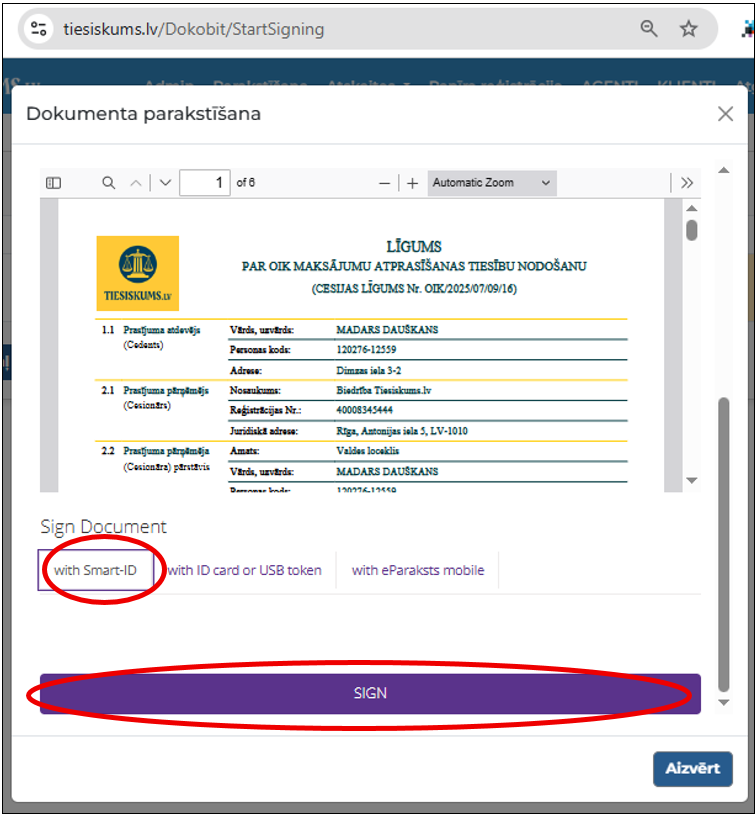 Reģistrācijas poga