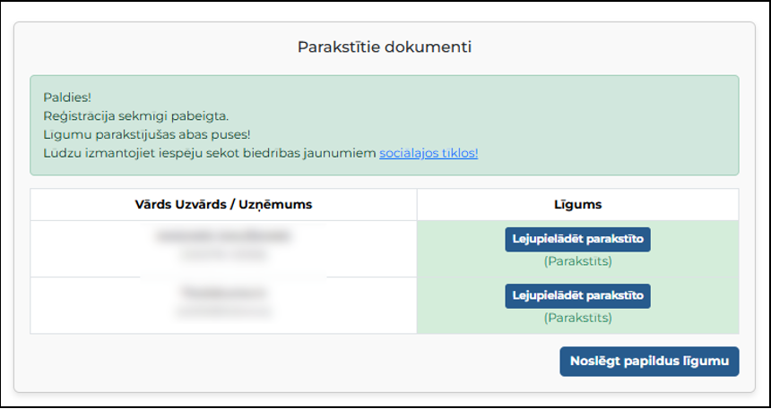 Reģistrācijas poga